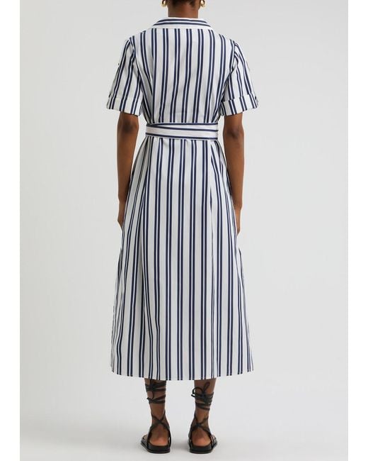 Evi Grintela Blue Eiko Striped Cotton Shirt Dress