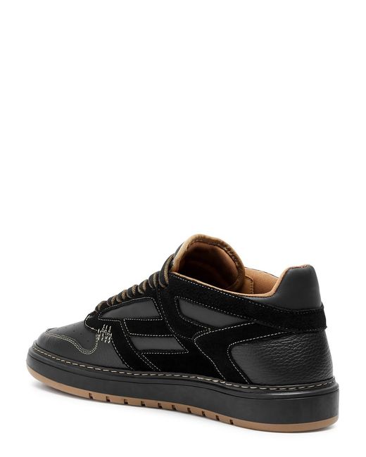 Represent Black Reptor Panelled Leather Sneakers for men