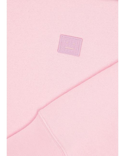 Acne Pink Logo-embroidered Cotton Sweatshirt