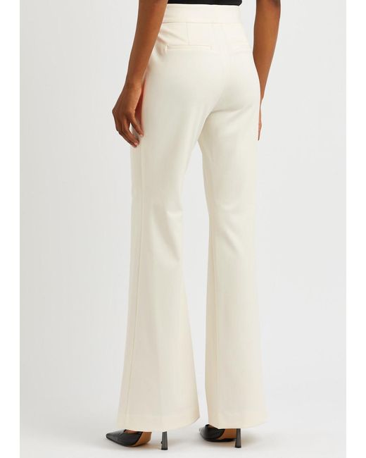 Alice + Olivia Natural Deanna Bootcut Woven Trousers