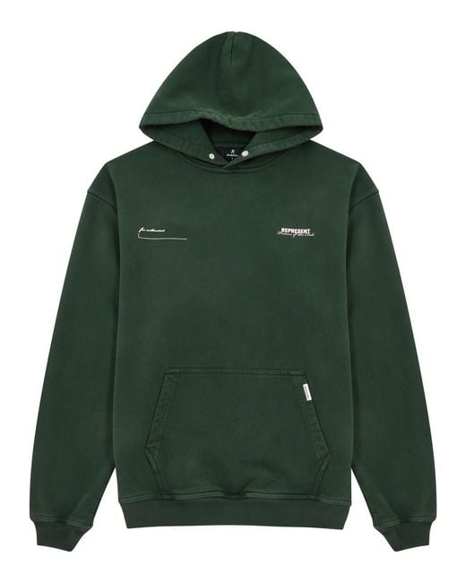 Represent Green Patron Of The Club Hooded Cotton Sweatshirt for men