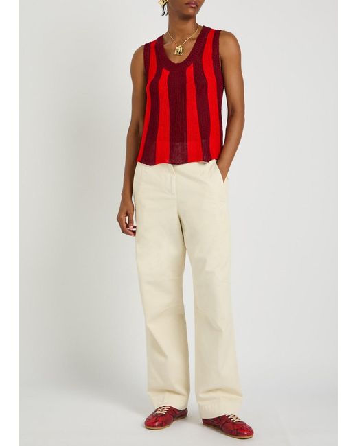 Dries Van Noten Natural Pincks Cotton Trousers