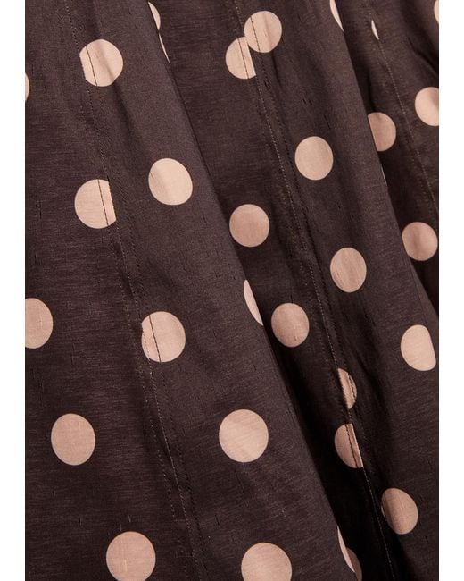 Rebecca Vallance Purple Vivianne Polka-Dot Slubbed-Poplin Midi Dress
