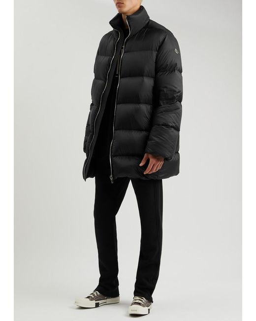 Rick Owens Black X Moncler Cyclopic Quilted Shell Jacket for men
