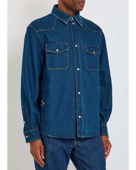 Valentino Garavani Blue Denim Overshirt for men