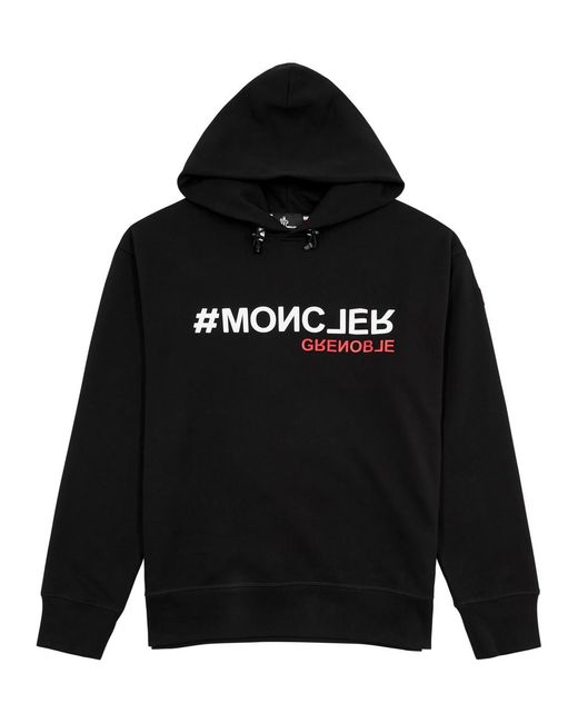 3 MONCLER GRENOBLE Black Day-Namic Hooded Cotton Sweatshirt for men