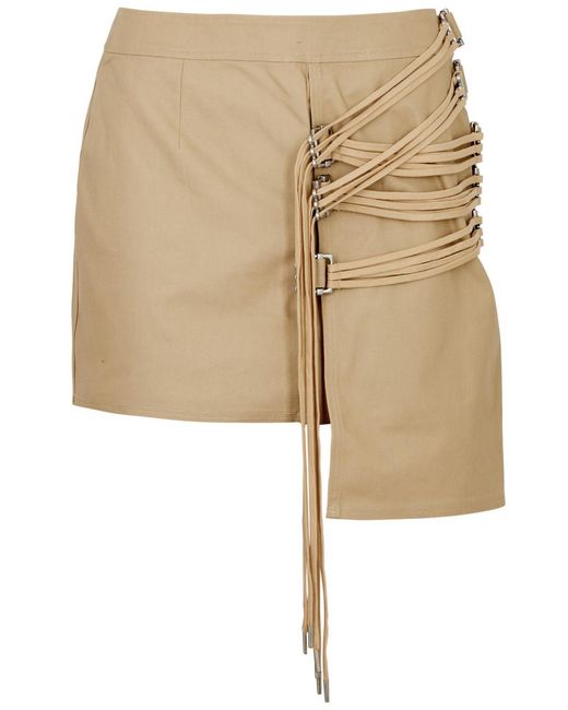 CANNARI CONCEPT Natural Lace-Up Mini Skirt