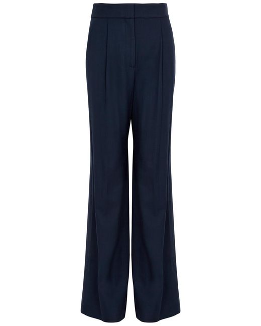 Veronica Beard Blue Robinne Straight-Leg Woven Trousers