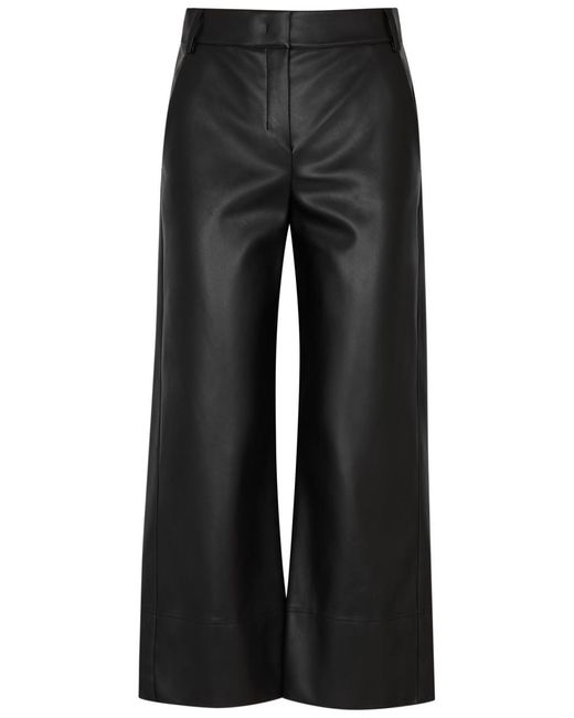 Max Mara Black Soprano Cropped Faux Leather Trousers