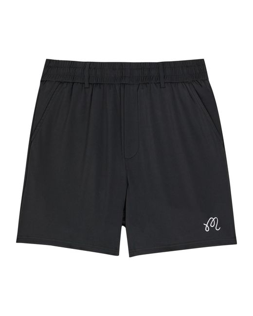 Malbon Black Scooter Logo-Embroidered Coolcore Shorts for men