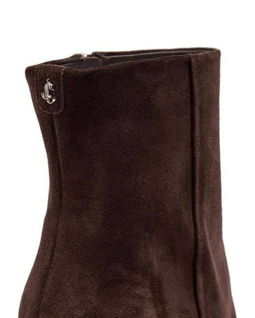 Jimmy Choo Brown Frankie 85 Suede Ankle Boots