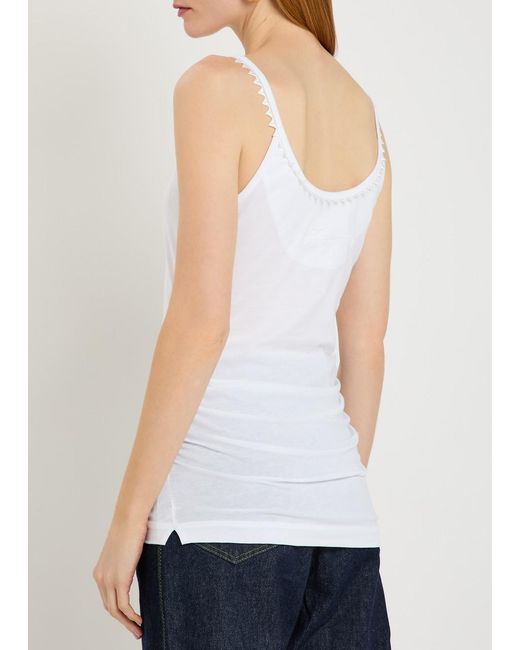 Jacquemus White La Debardeur Clavela Cotton Top