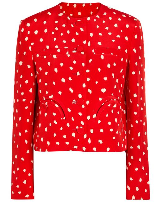 Blazé Milano Red Shamo Bolero Polka Dot Silk Jacket