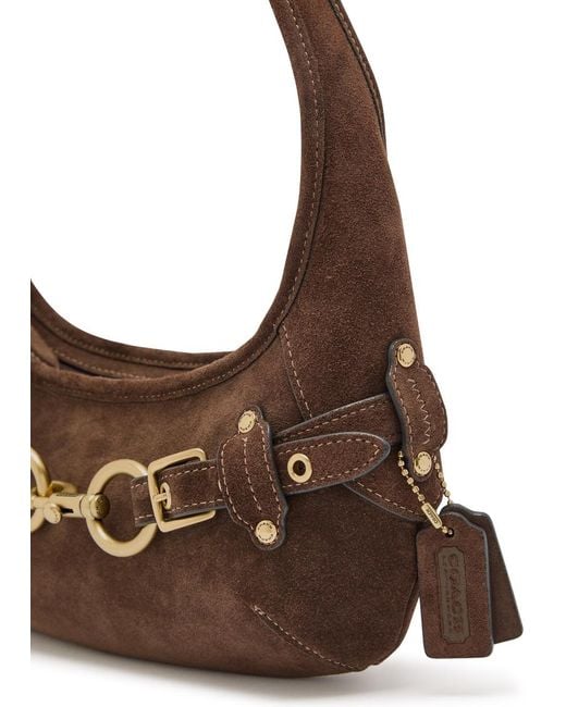 COACH Brown Belted Ergo 26 Suede Shoulder Bag