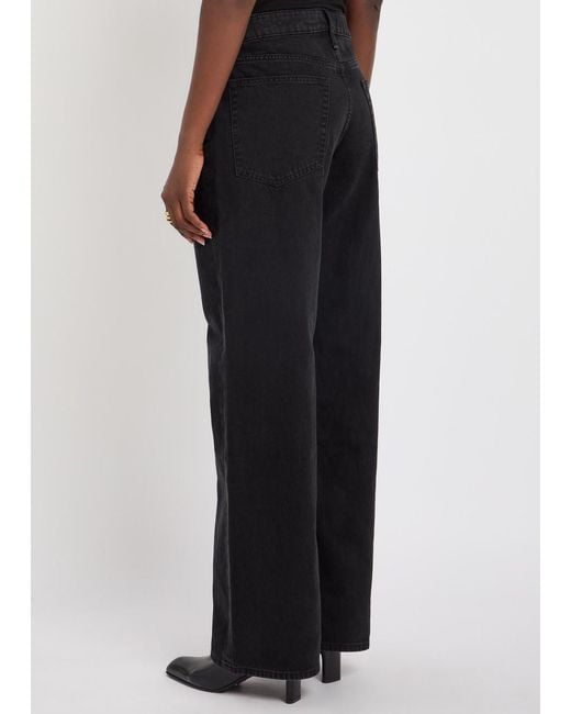 Rag & Bone Black Cam Relaxed Straight-Leg Jeans
