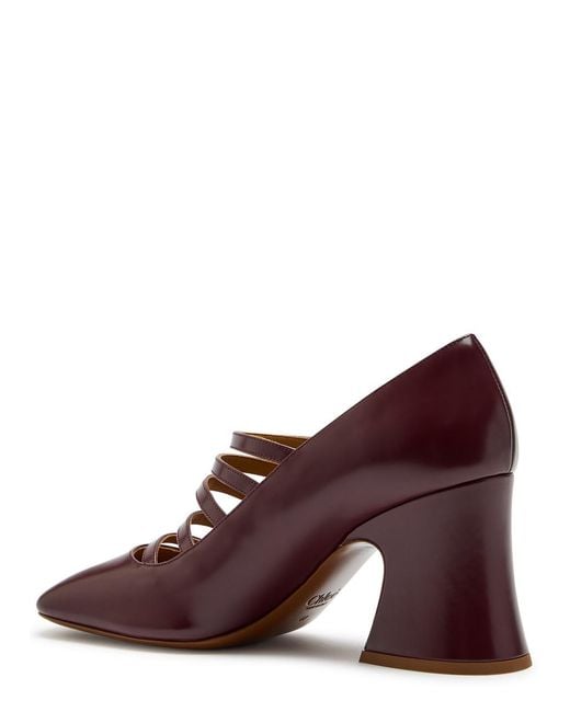 Chloé Brown Janis 80 Multi-Strap Leather Pumps