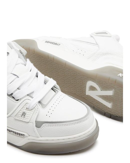 Represent White Apex 2.0 Leather Sneakers for men