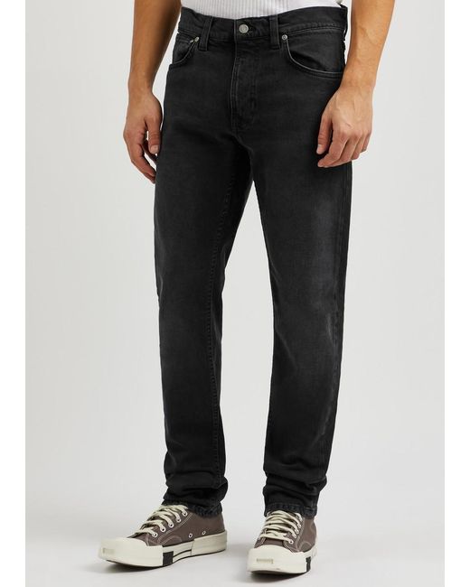 Nudie Jeans Black Lean Dean Slim-leg Jeans for men
