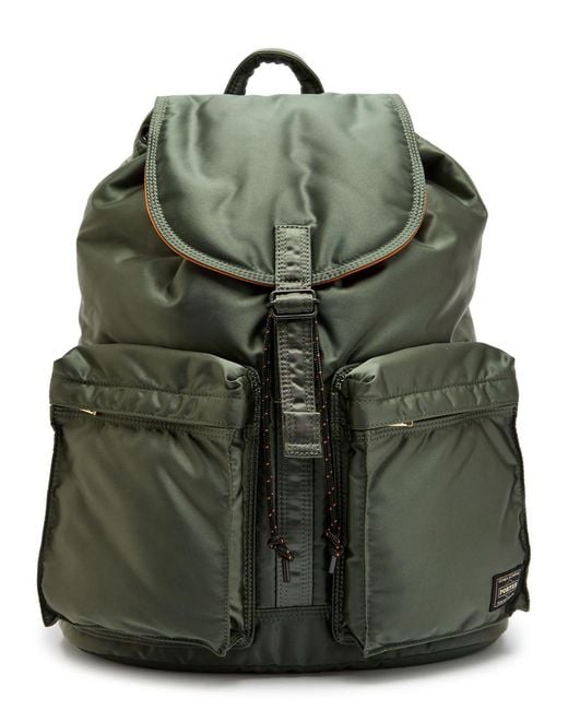 Porter-Yoshida and Co Green Tanker Nylon Backpack for men