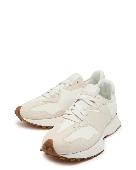 New Balance White 327 Panelled Leather Sneakers