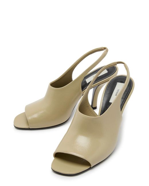 Totême Metallic 90 Slingback Naplack Leather Sandals