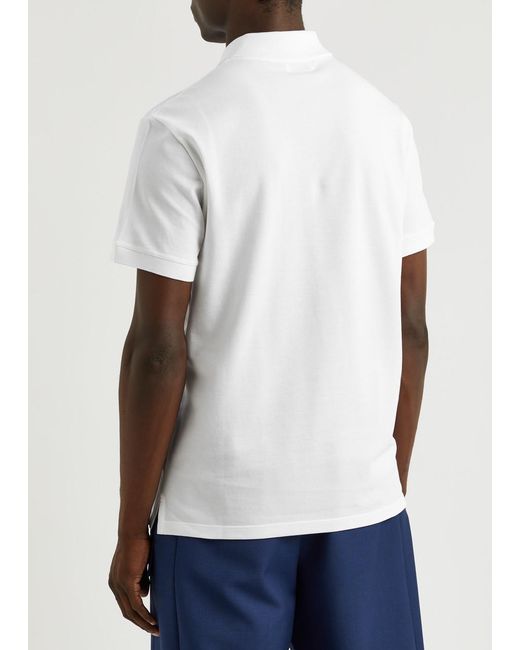 Alexander McQueen White Logo-Embroidered Piqué Cotton Polo Shirt for men