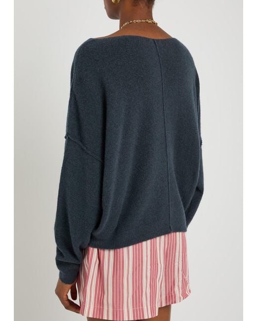 American Vintage Blue Damsville Brushed-Knit Jumper