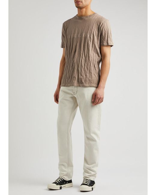 Saint Laurent Gray Logo-print Cotton-blend T-shirt for men