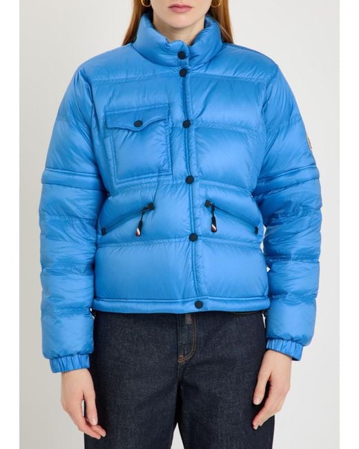 Moncler Blue Mauduits Padded Shell Bomber Jacket
