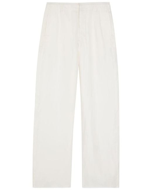 Lemaire White Creased Satin Trousers