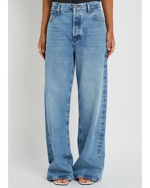 FRAME Blue The Loose Wide-Leg Jeans