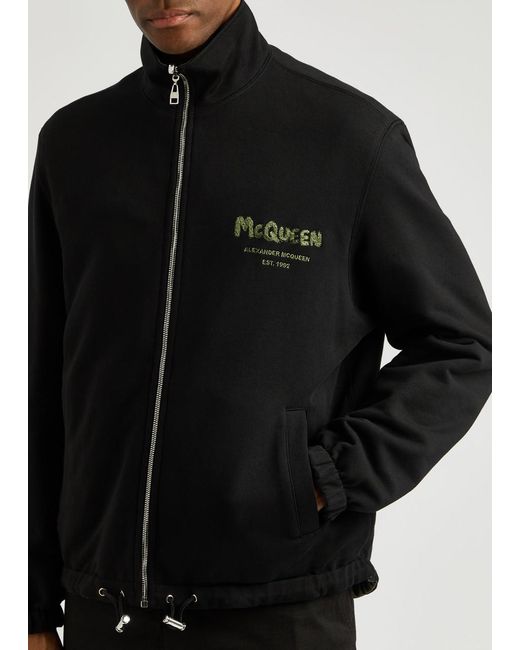 Alexander McQueen Black Reversible Logo Nylon Jacket for men