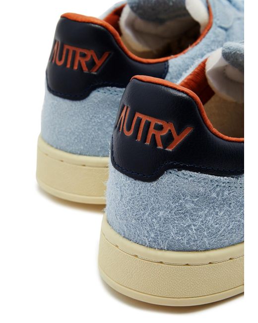 Autry Blue Medalist Flat Panelled Suede Sneakers