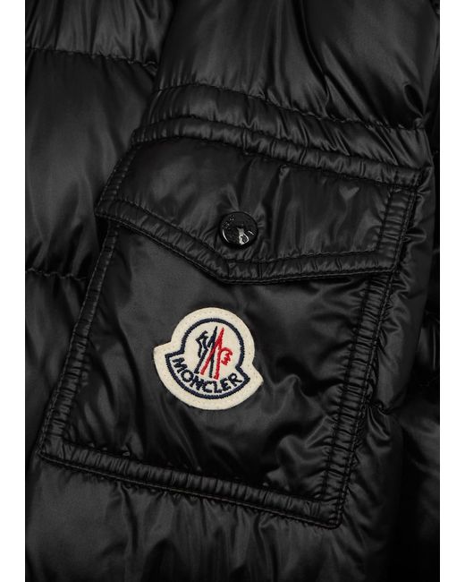 Moncler Black Gles Hooded Quilted Shell Jacket