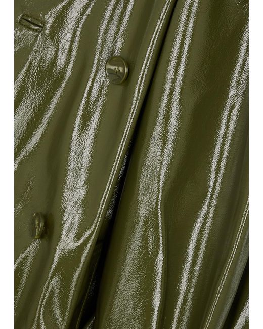 Jakke Green Winona Patent Faux Leather Trench Coat