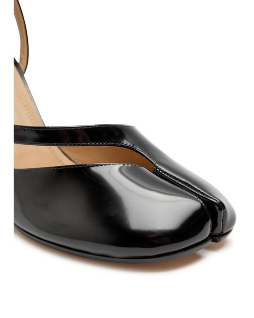 Maison Margiela Black Tabi 80 Patent Leather Sandals