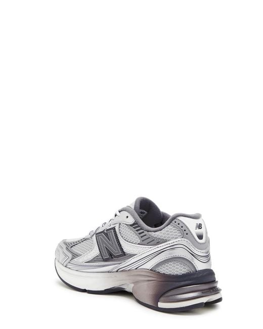 New Balance White 2010 Metallic Mesh Sneakers