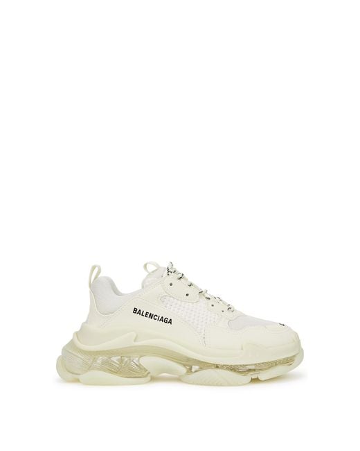 Balenciaga White Triple S Off- Panelled Sneakers