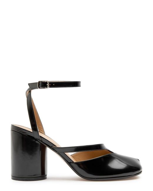 Maison Margiela Black Tabi 80 Patent Leather Sandals