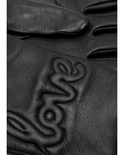 Agnelle Black Moor Love Leather Gloves