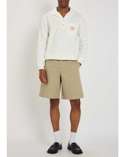 Drole de Monsieur Natural Short Elastiqué Textured Canvas Shorts for men