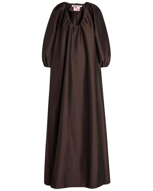BERNADETTE Brown George Stretch-Taffeta Maxi Dress