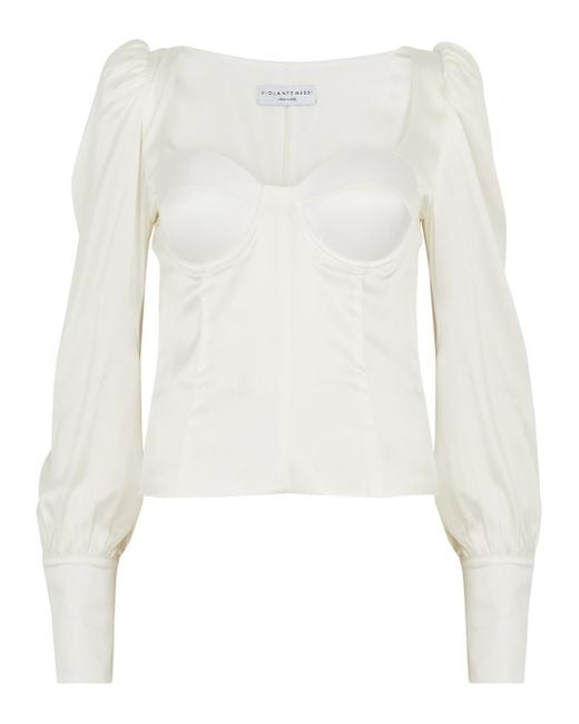 Violante Nessi Morandi Stretch-silk Top in White | Lyst
