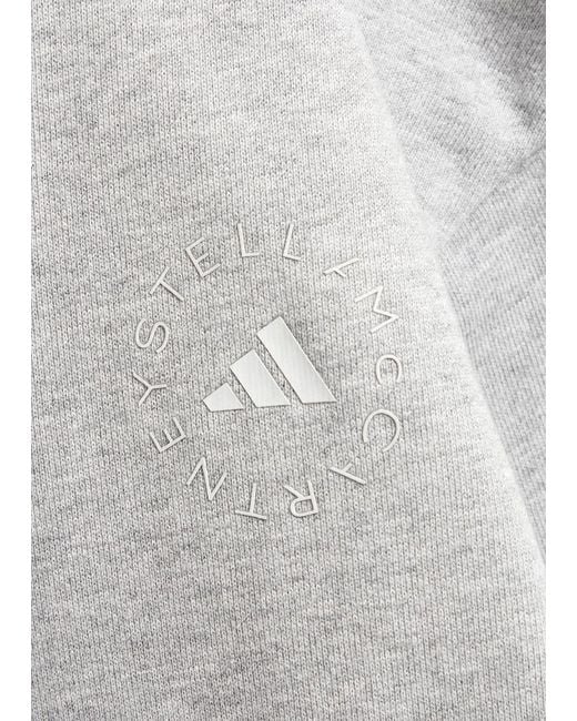 Stella McCartney White Adidas X Logo-Print Cropped Cotton Sweatshirt