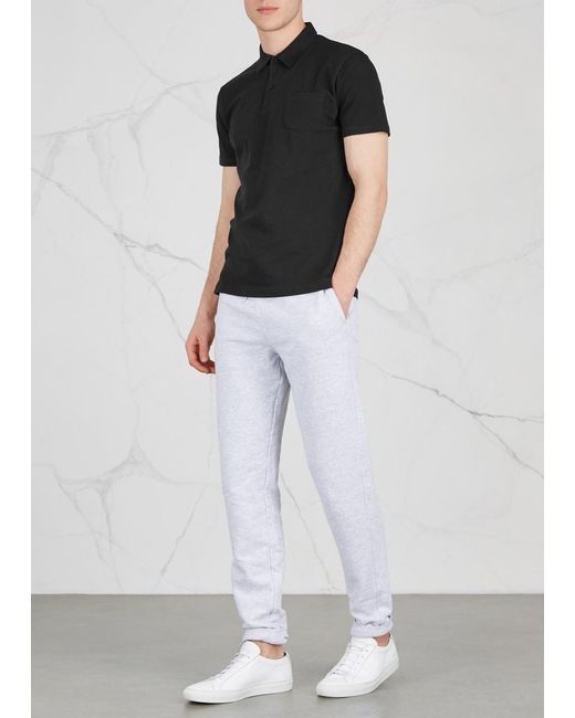 Sunspel Black Striped Cotton T-shirt for men