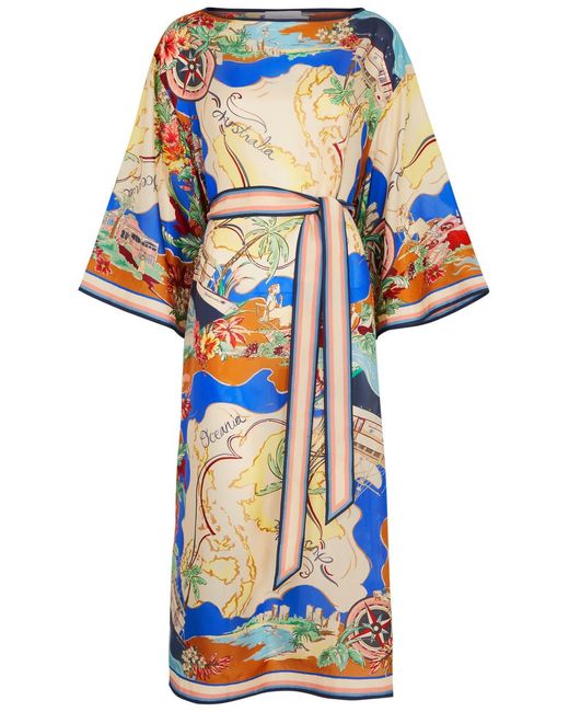 Zimmermann Multicolor Alight Printed Silk-satin Midi Dress