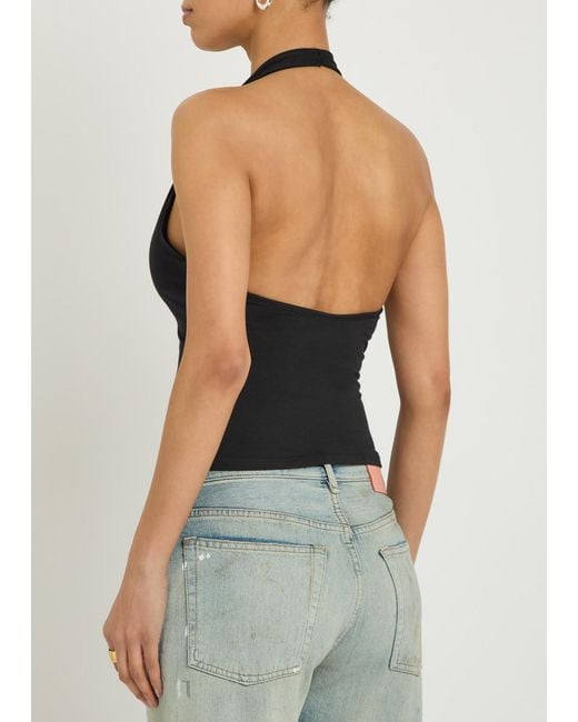 Skims Black Halterneck Stretch-Modal Top