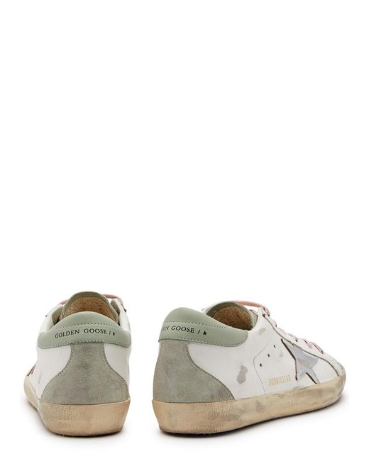 Golden Goose Deluxe Brand White Superstar Distressed Leather Sneakers