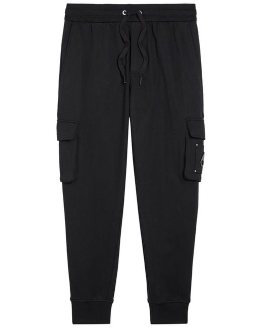 Moose Knuckles Black Hartsfield Tapered-Leg Cotton Cargo Sweatpants for men