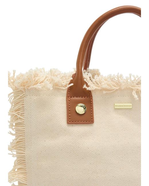 Melissa Odabash Natural Porto Cervo Canvas Top Handle Bag